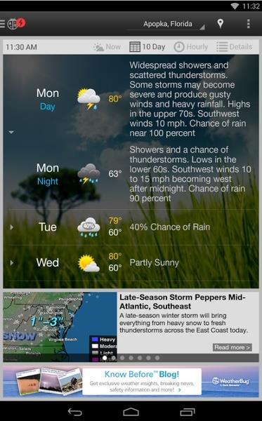 Schermata WeatherBug 1