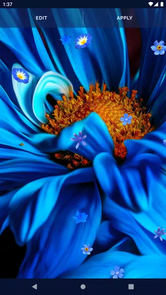 Blue Flowers Live Wallpaper Ekran Görüntüsü 3