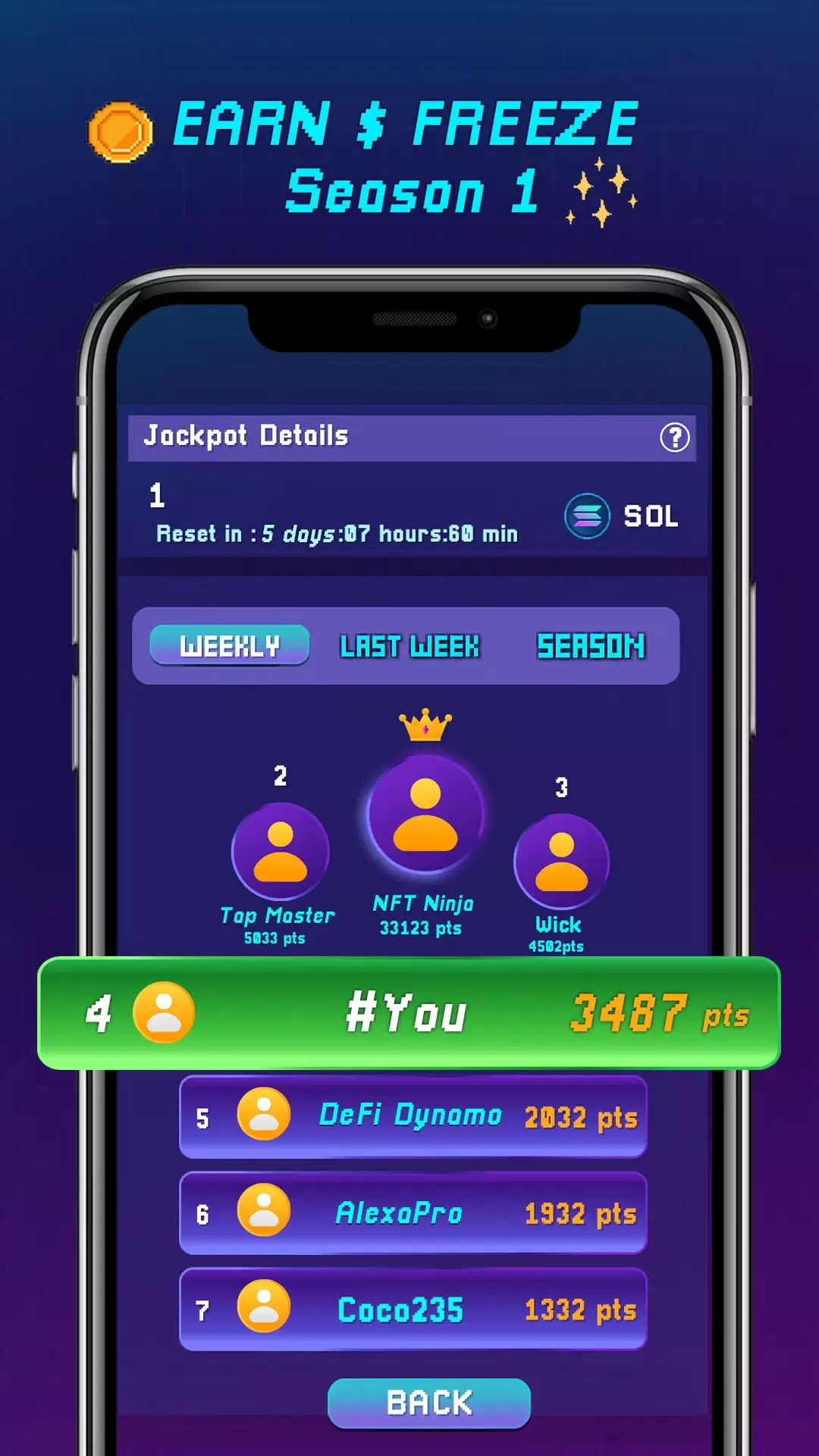 Solana Freeze - Earn Sol স্ক্রিনশট 2