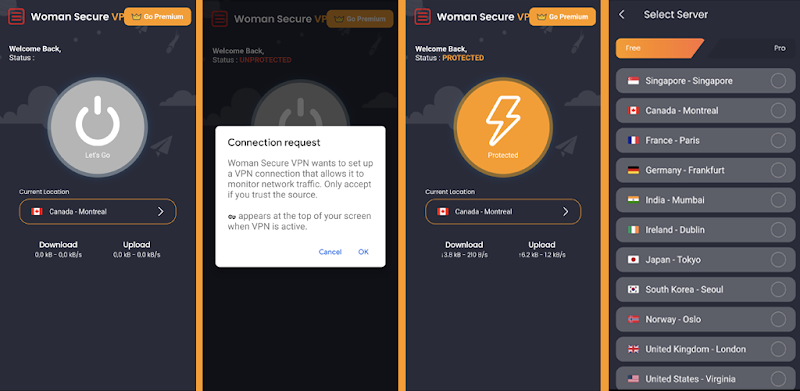 Woman Secure VPN 스크린샷 2