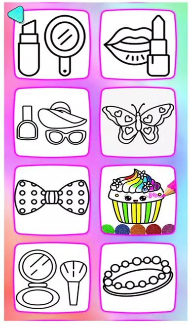 Beauty Glitter coloring game Schermafbeelding 1