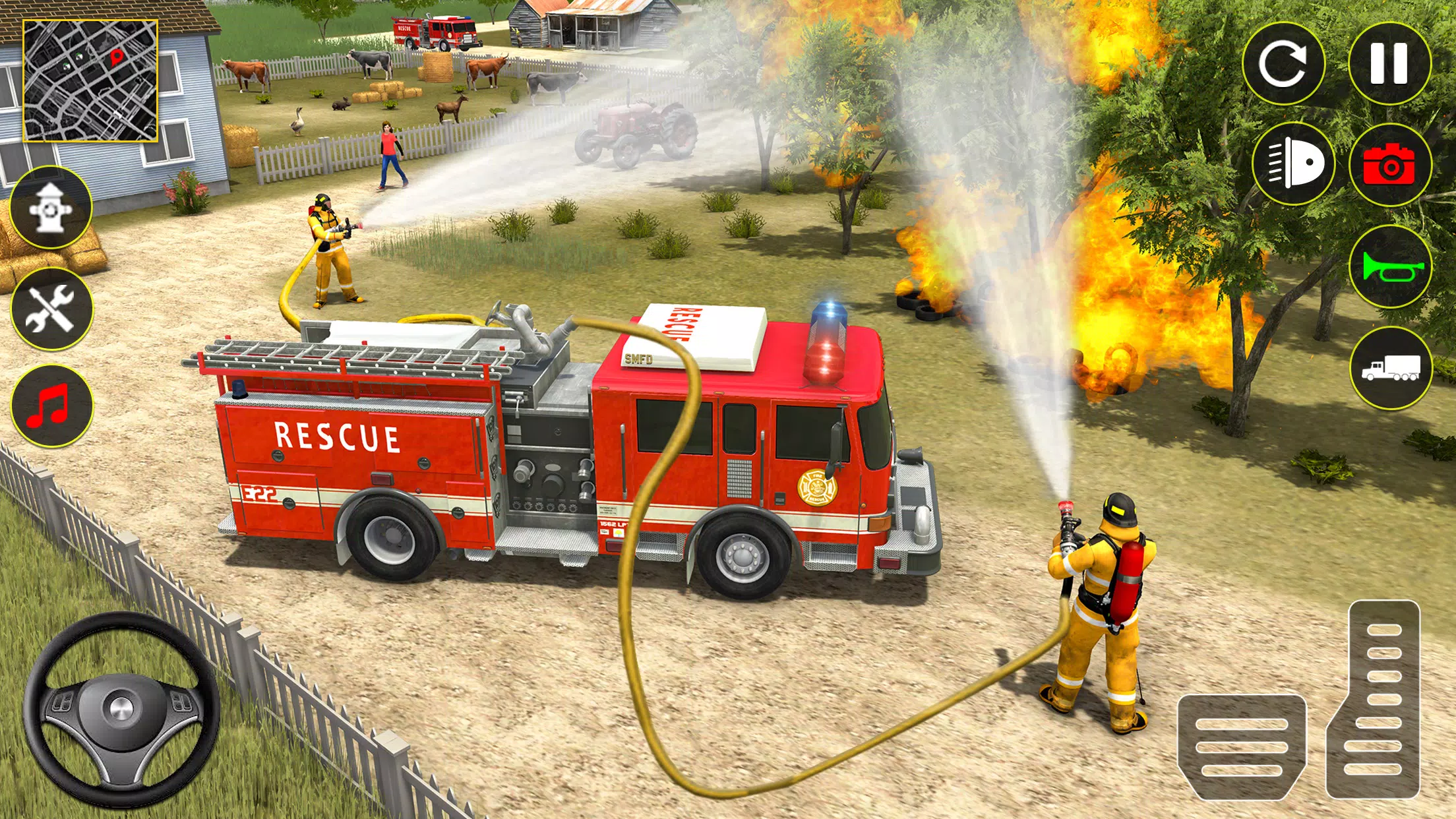 Fire Truck Rescue Sim Games 3d स्क्रीनशॉट 1