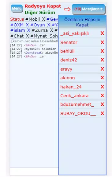 Mirc Sohbet Chat Odaları Zrzut ekranu 1