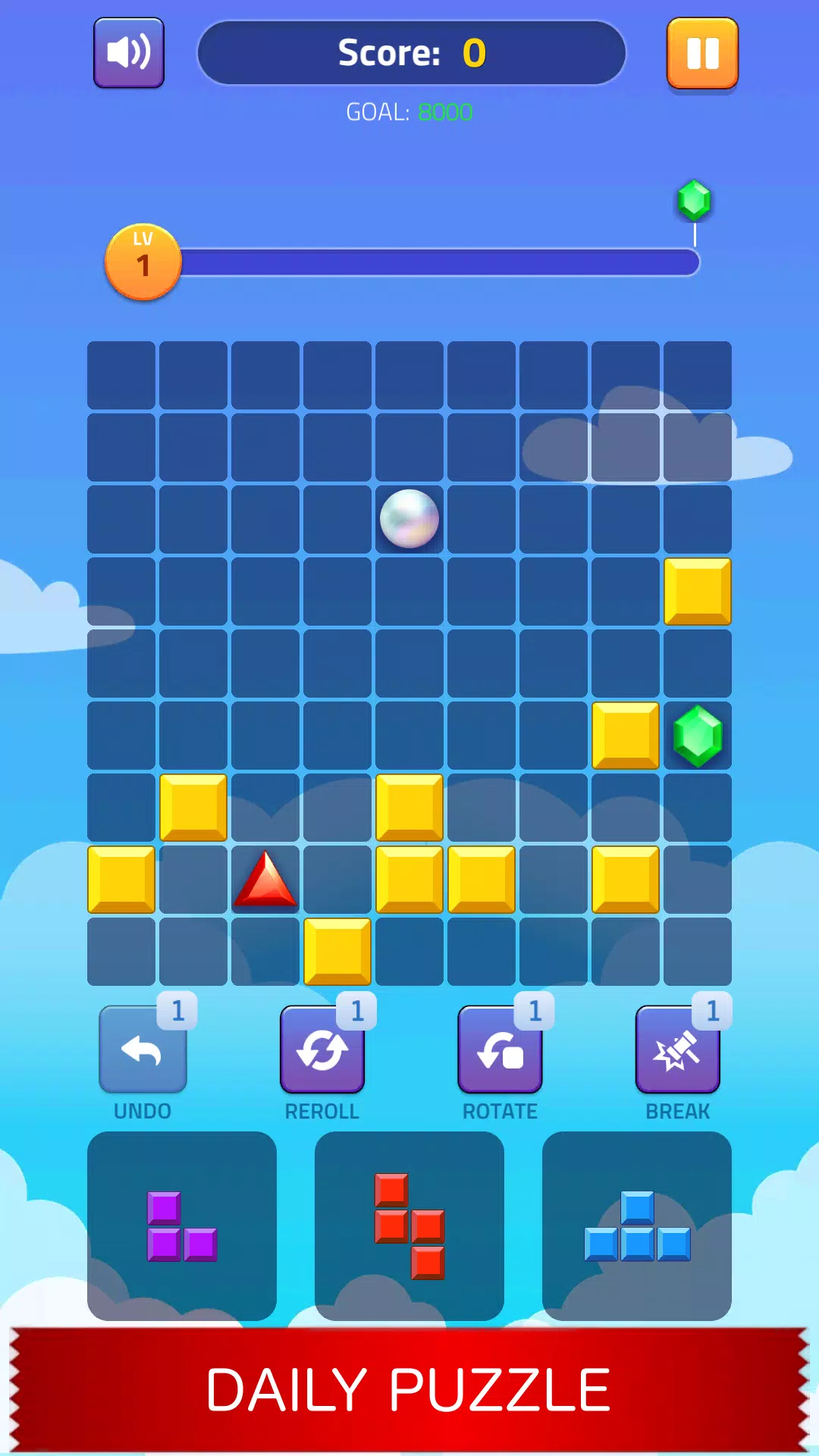 Block Puzzle - Gems Adventure ဖန်သားပြင်ဓာတ်ပုံ 3