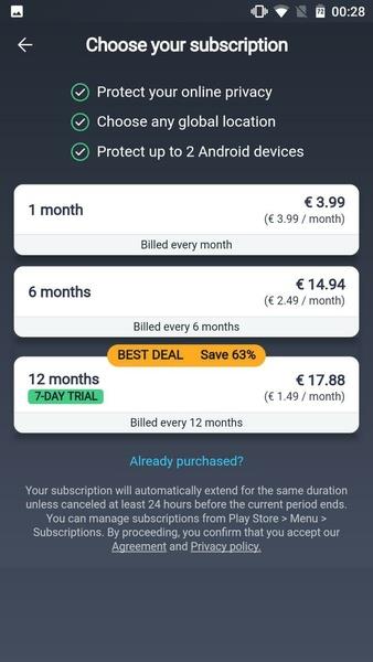 AVG Secure VPN Proxy & Privacy應用截圖第0張