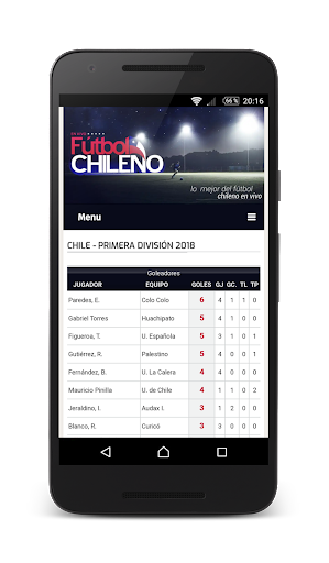 Live Chilean Soccer Captura de pantalla 0