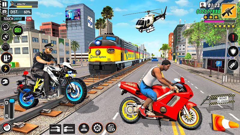 Police Motor Bike Crime Chase 스크린샷 1