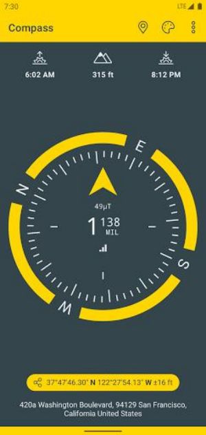 Schermata Compass & Altimeter 2