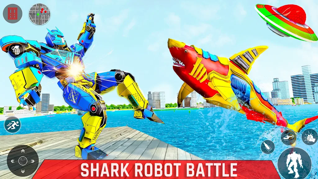 Shark Robot Transform Car Game Schermafbeelding 3