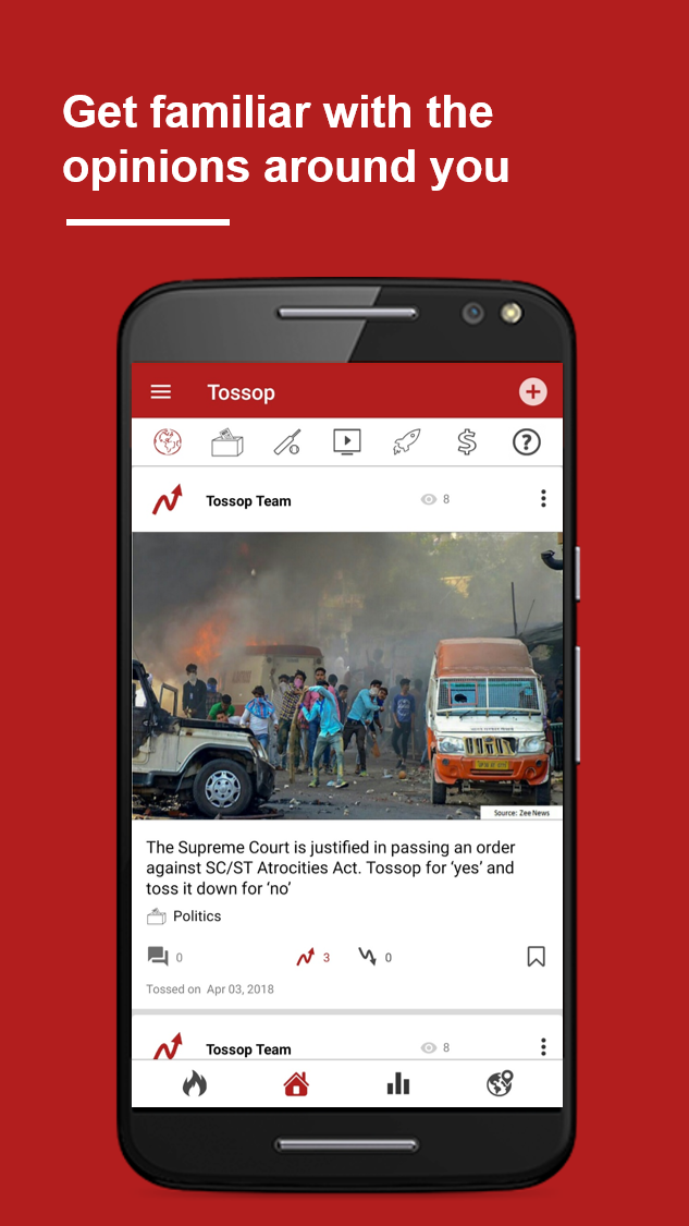 Tossop – Opinion Sharing & Learning App Schermafbeelding 1