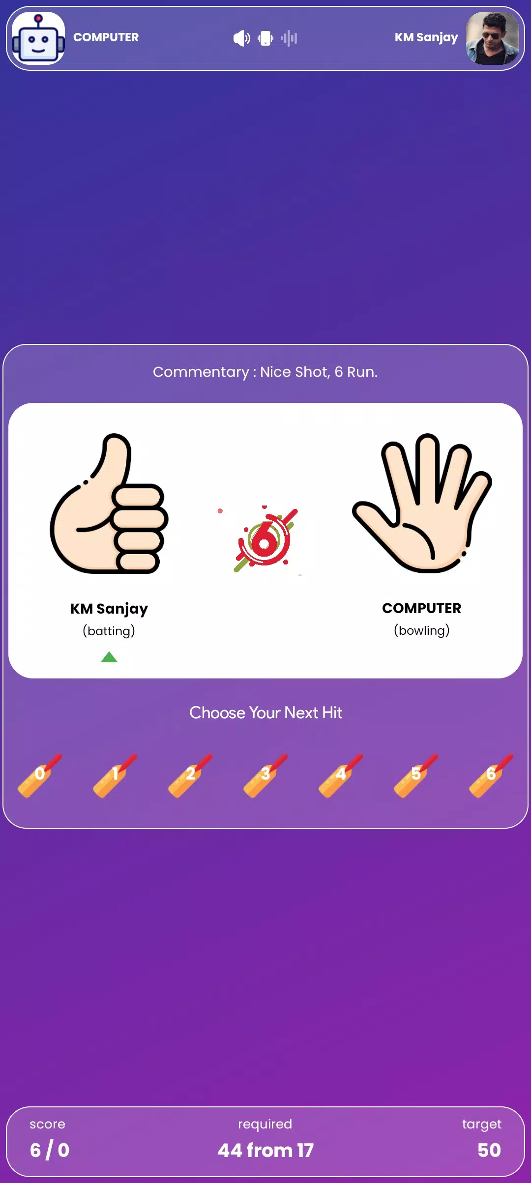 Hand Cricket スクリーンショット 1