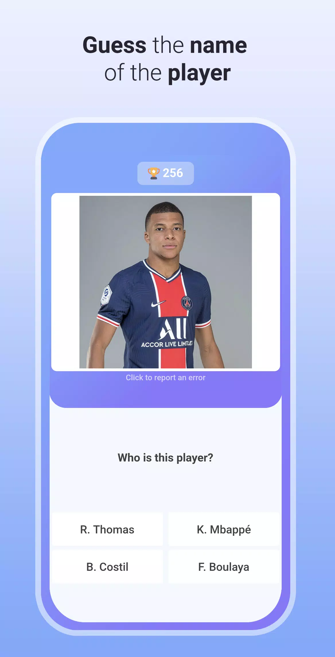 Quiz Soccer - Guess the name স্ক্রিনশট 0