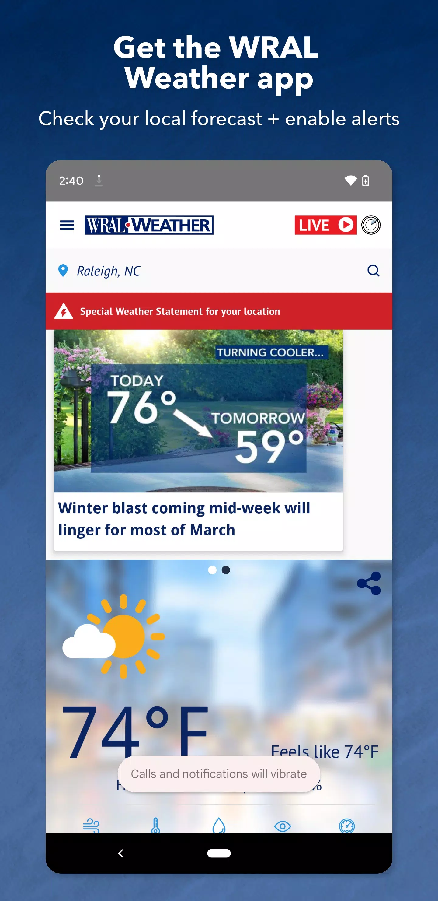 WRAL Weather Скриншот 0