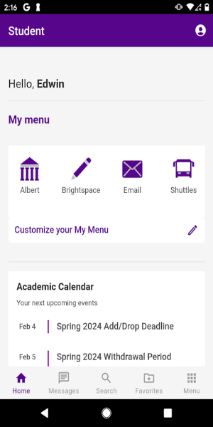 NYU Mobile ဖန်သားပြင်ဓာတ်ပုံ 0