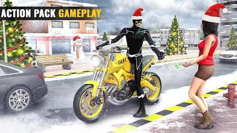 Superhero Bike Taxi: Bike Game Ekran Görüntüsü 2