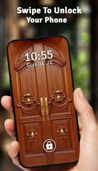 Vintage Door Lock Screen Screenshot 0