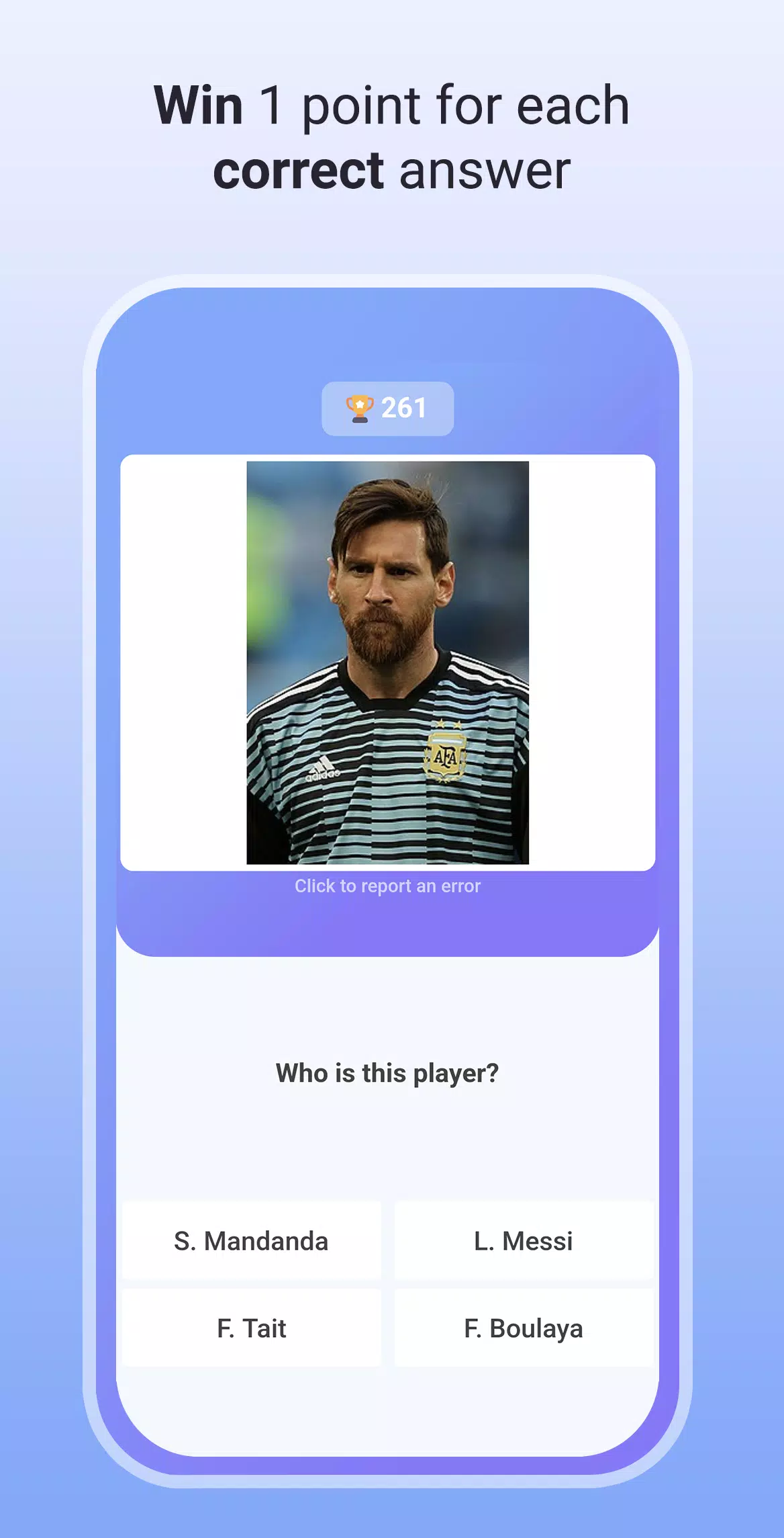 Quiz Soccer - Guess the name Ảnh chụp màn hình 1