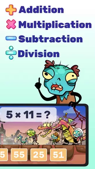 Math games: Zombie Invasion ဖန်သားပြင်ဓာတ်ပုံ 2