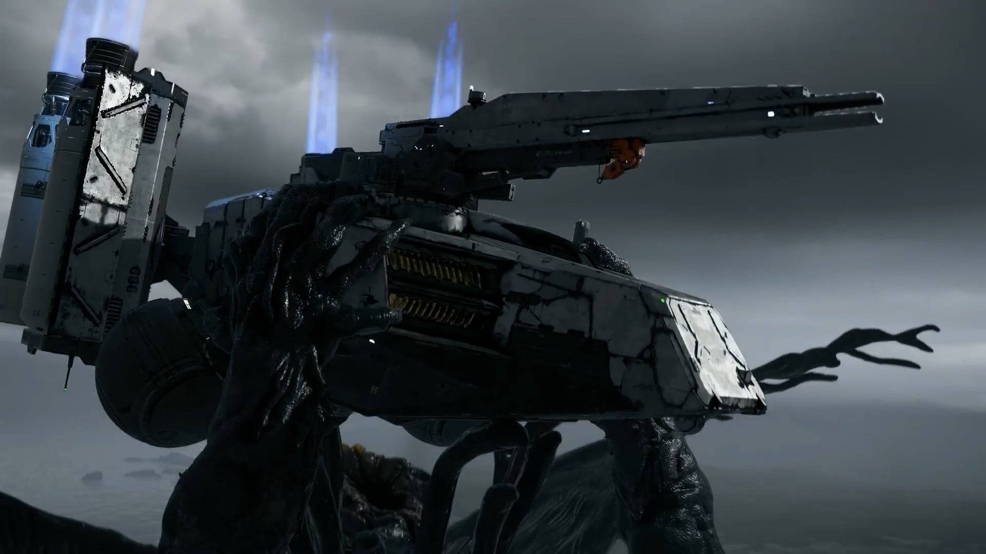 A Metal Gear-like creature in Death Stranding 2