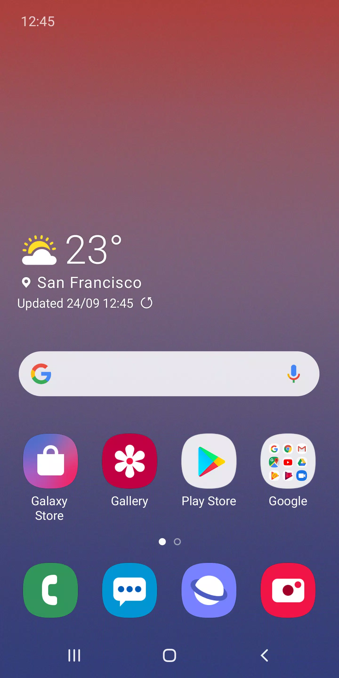 Schermata Samsung One UI Home 0