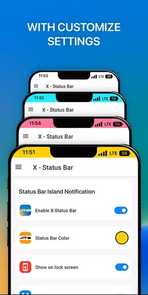 iCenter iOS 16: X - Status Bar Screenshot 0