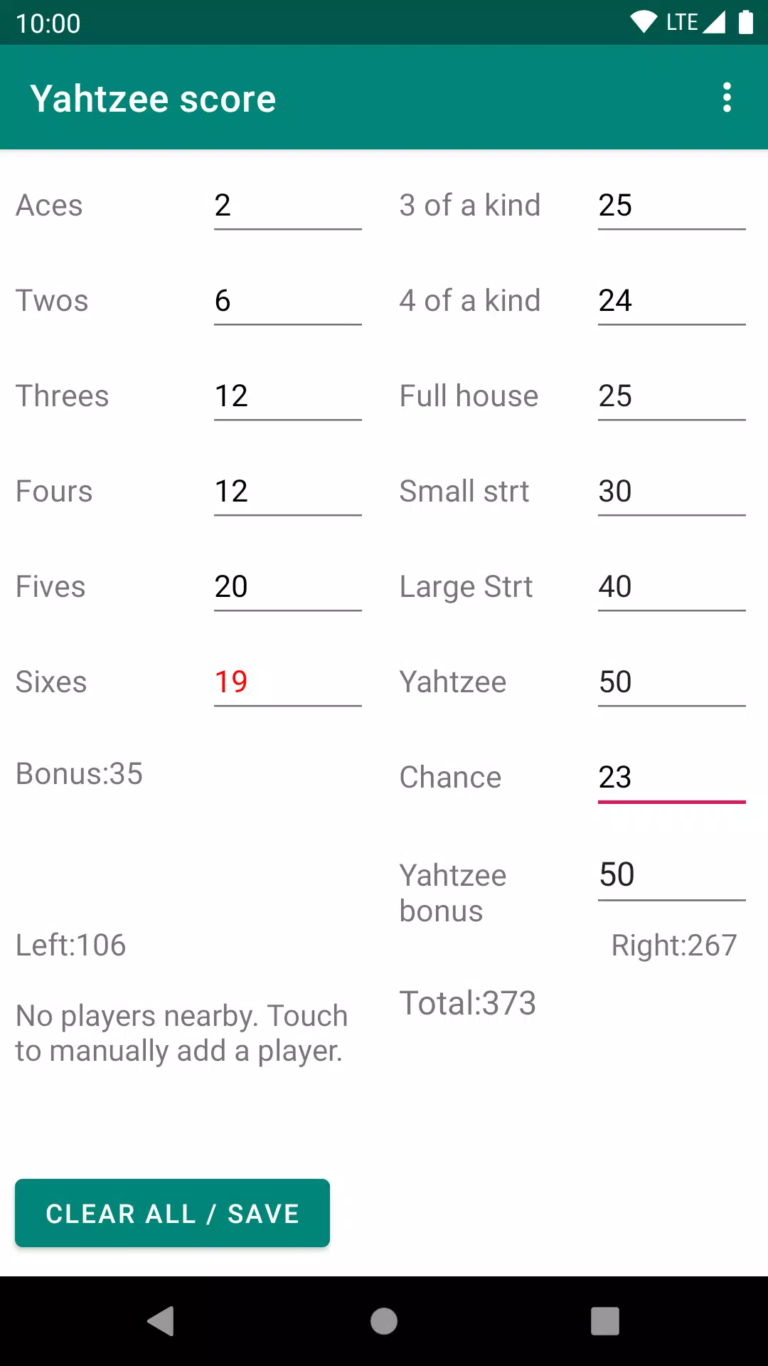 Yatzy score 스크린샷 0