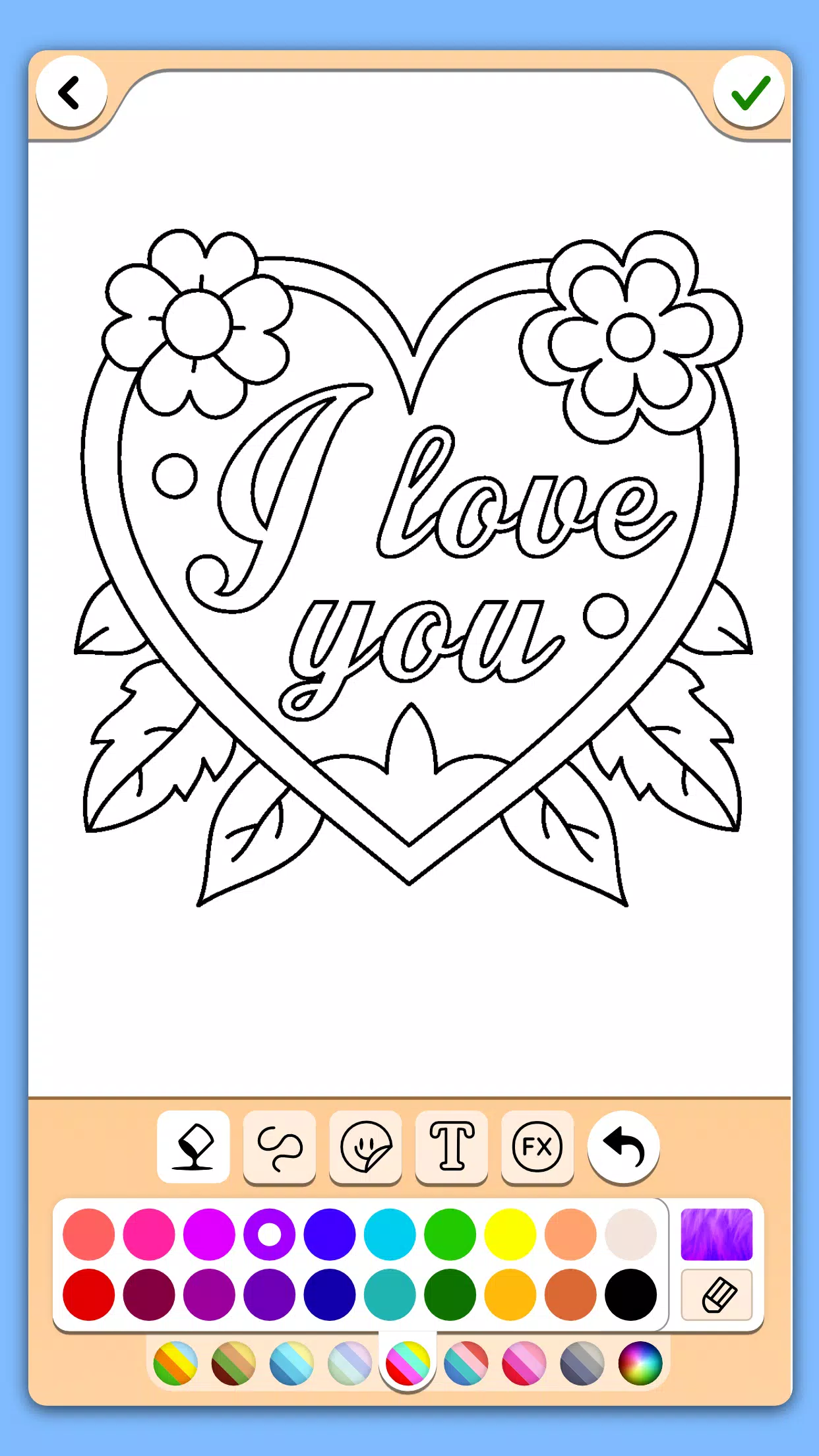 Valentines love coloring book Ảnh chụp màn hình 2