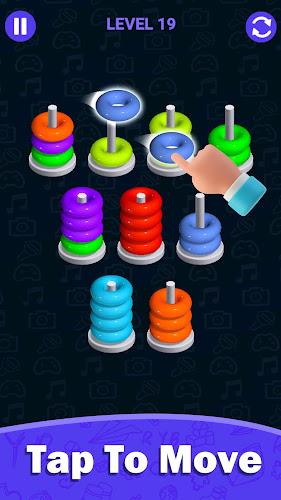 Stacolor: Hoop Stack Ring Game स्क्रीनशॉट 0