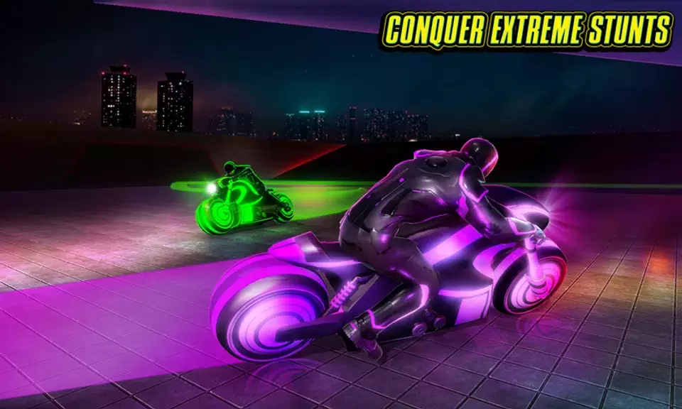 Light Bike Stunt Racing Game Captura de tela 1