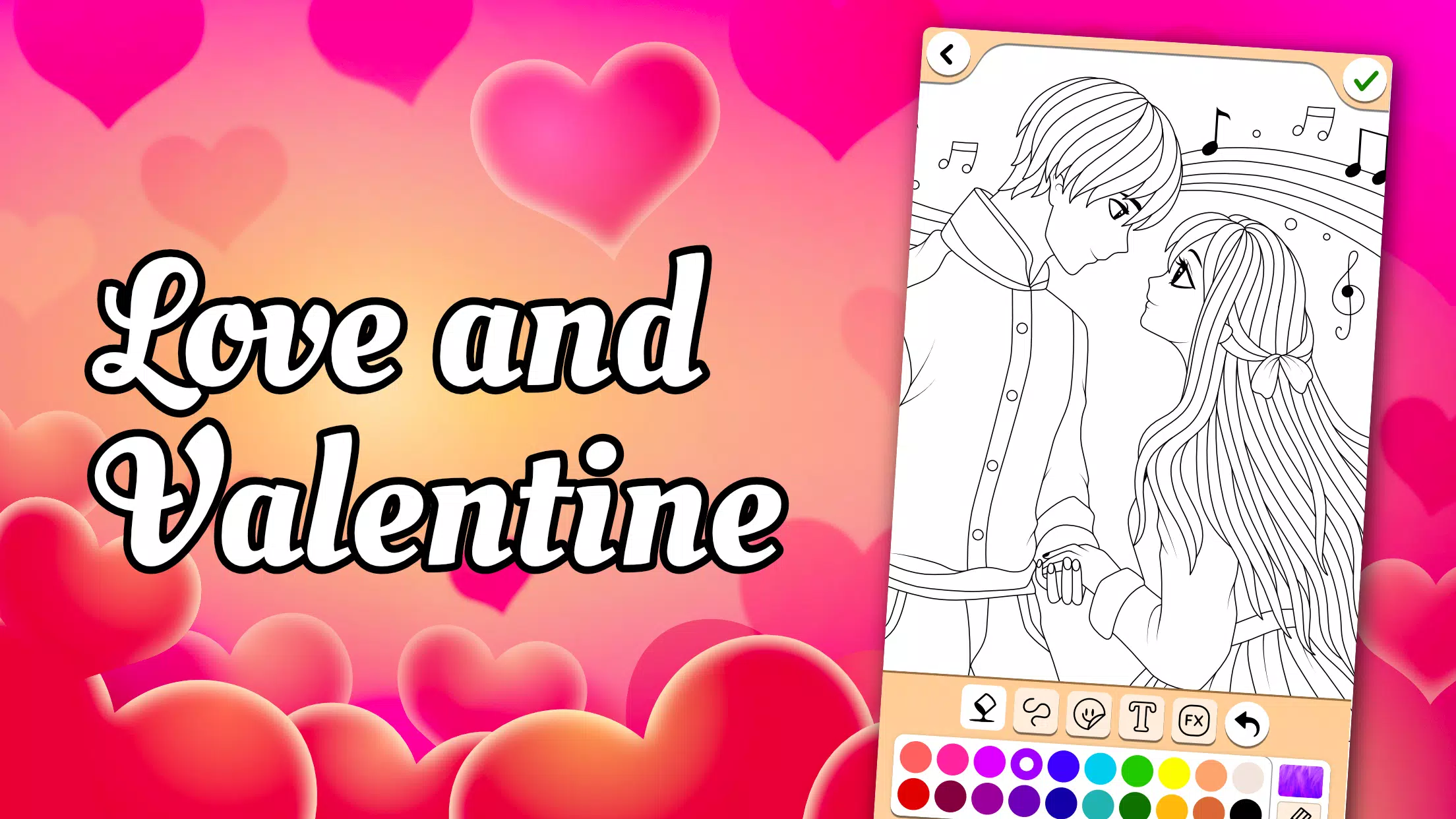 Valentines love coloring book Ảnh chụp màn hình 0