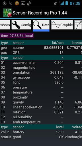 Sensor Recording Lite Capture d'écran 2