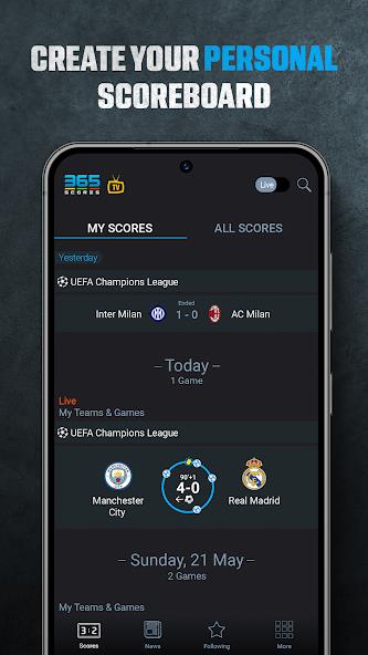 365Scores: Live Scores & News Mod Ảnh chụp màn hình 1