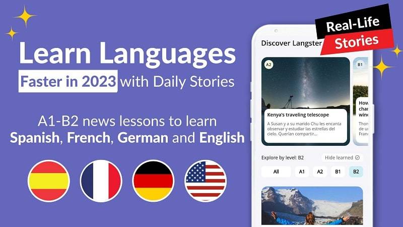 Learn Languages with Langster ဖန်သားပြင်ဓာတ်ပုံ 0