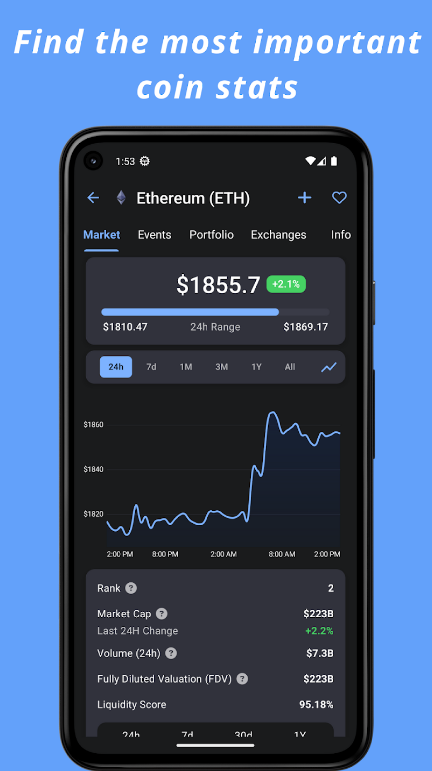 Schermata Crypto Hub Coin Stats Tracker 3