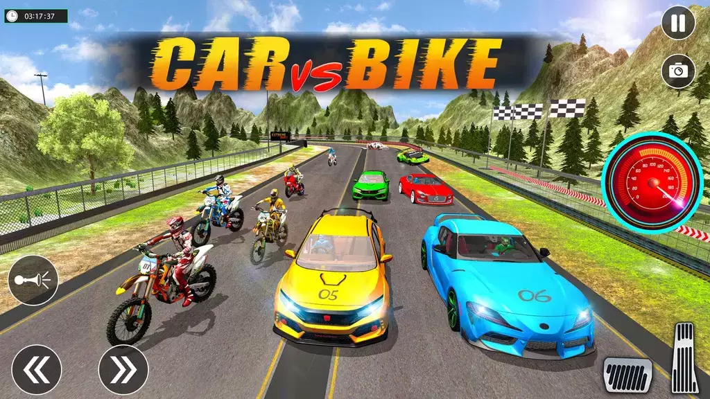 Sports Car vs Bike Racing Ekran Görüntüsü 0