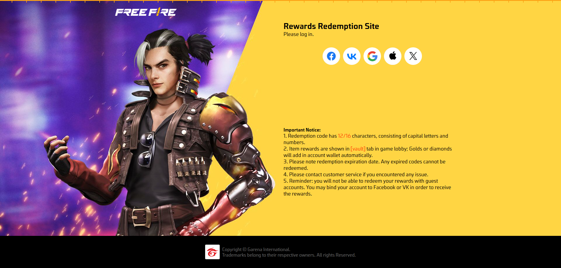 Free Fire MAX - Redeem Codes