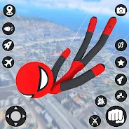 StickMan Rope Hero Spider Game স্ক্রিনশট 0