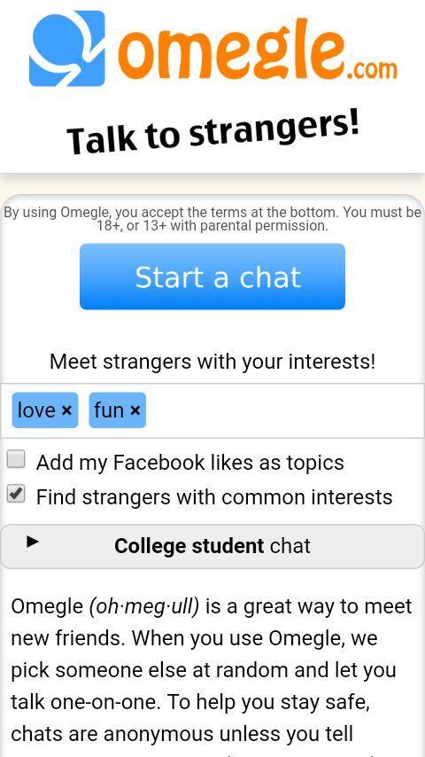 Omegle Chat - Talk to Strangers スクリーンショット 0