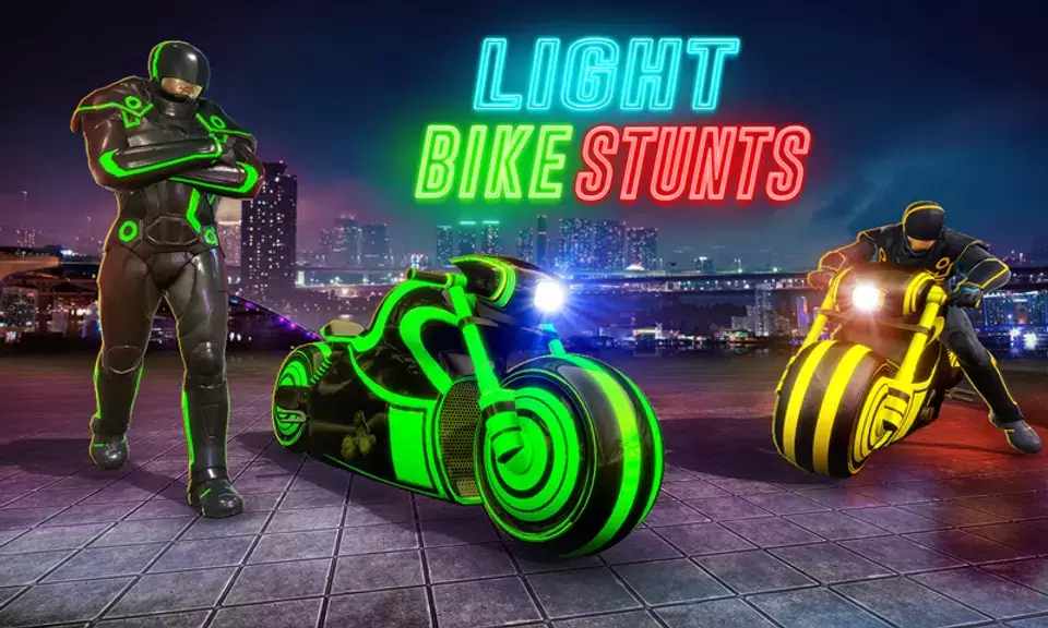 Light Bike Stunt Racing Game ဖန်သားပြင်ဓာတ်ပုံ 3