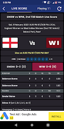 ENG vs WI Live Cricket Score Zrzut ekranu 0