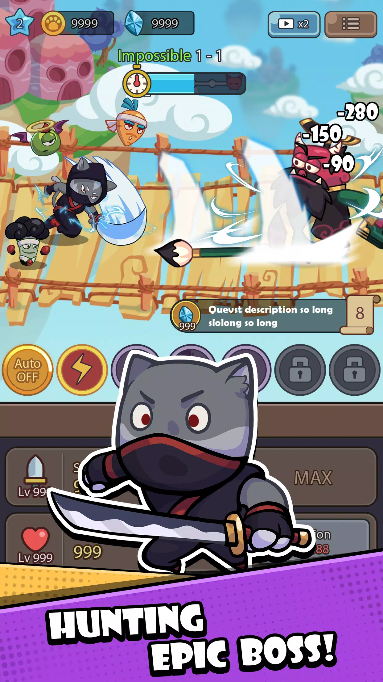 Cat Hero: Idle RPG War Screenshot 3