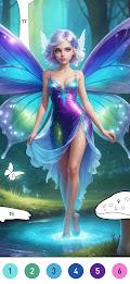 Fairytale Color by number game Captura de pantalla 1