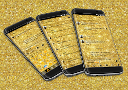 SMS Messages GlitterGold Glass 스크린샷 0