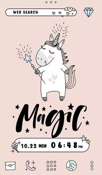 Unicorn Magic Theme Tangkapan skrin 0