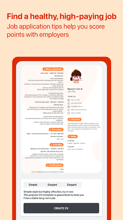 Cover Letter for Job App Ảnh chụp màn hình 1