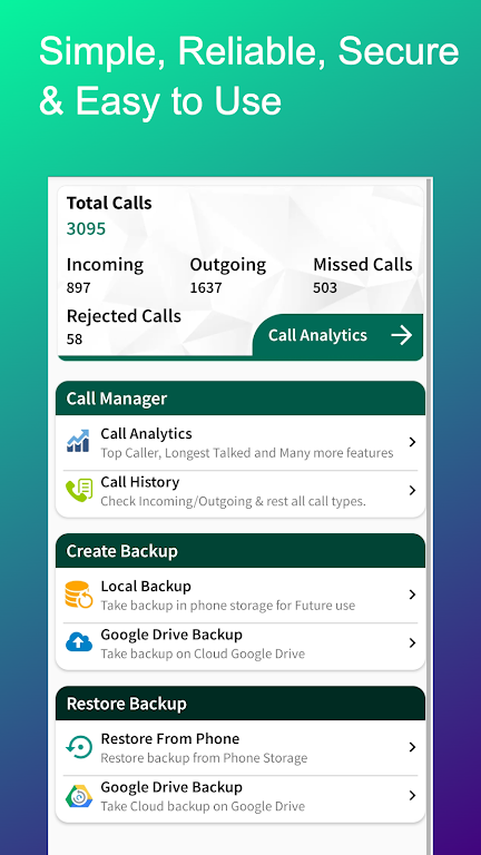 Cally - Call Backup & Recover Screenshot 0