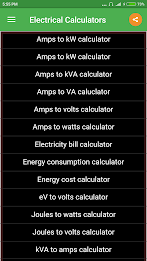 Electrical Calculator Zrzut ekranu 0