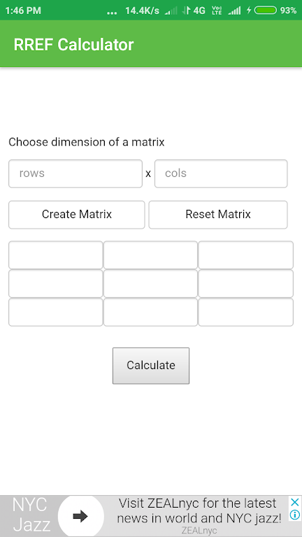 RREF Calculator स्क्रीनशॉट 1