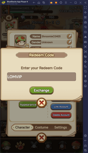 Legend of Mushroom Redeem Code