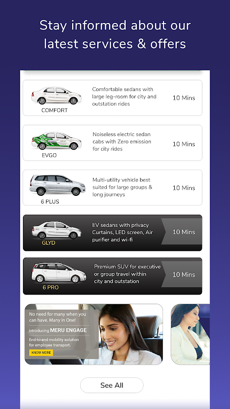 Meru Cabs- Local, Rental, Outs ภาพหน้าจอ 1